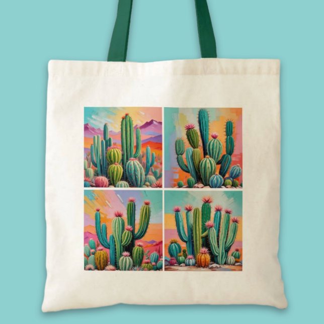 Colourful Cacti Tote Bag (Colorful Cacti Tote Bag)
