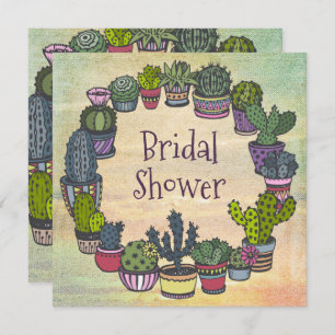 Colourful Cactus Bridal Shower Invitation