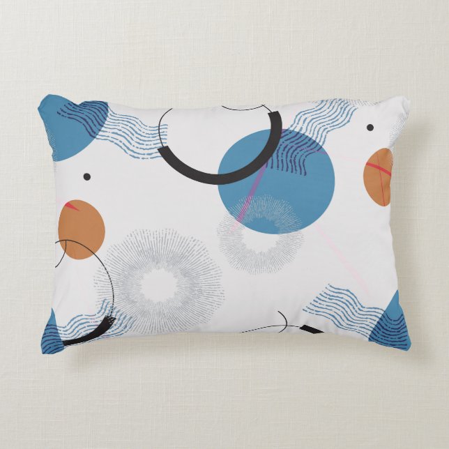 Colourful Cactus: Cute Seamless Pattern Decorative Cushion (Front)