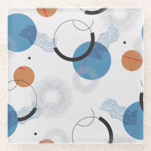 Colourful Cactus: Cute Seamless Pattern Glass Coaster