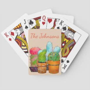 Colourful Cactus Garden Playing Cards