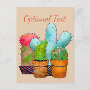 Colourful Cactus Garden Postcard
