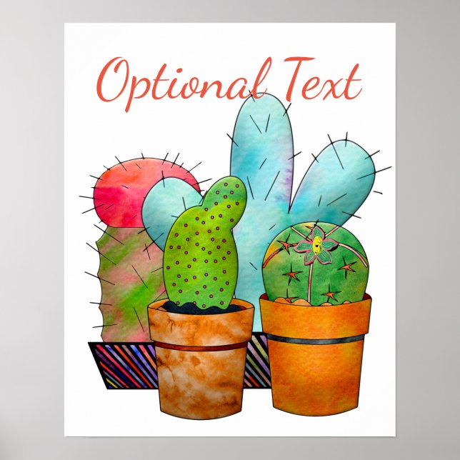 Colourful Cactus Garden Poster (Front)
