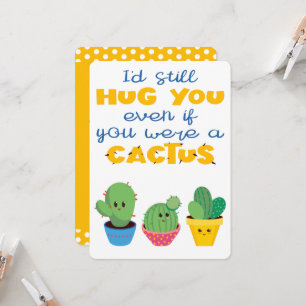 Colourful Cactus modern fun Valentine Card