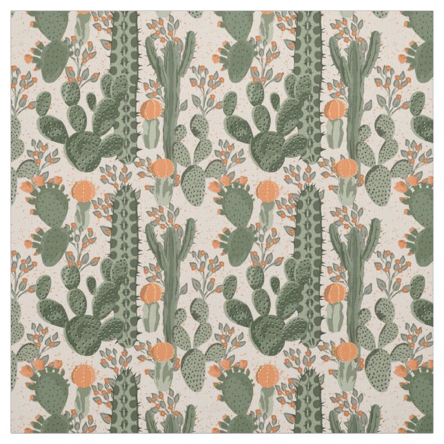 Colourful Cactus Pattern Fabric (Swatch)
