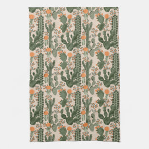 Colourful Cactus Pattern Tea Towel