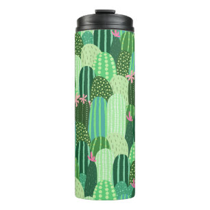 Colourful Cactus Seamless Pattern Illustration Thermal Tumbler