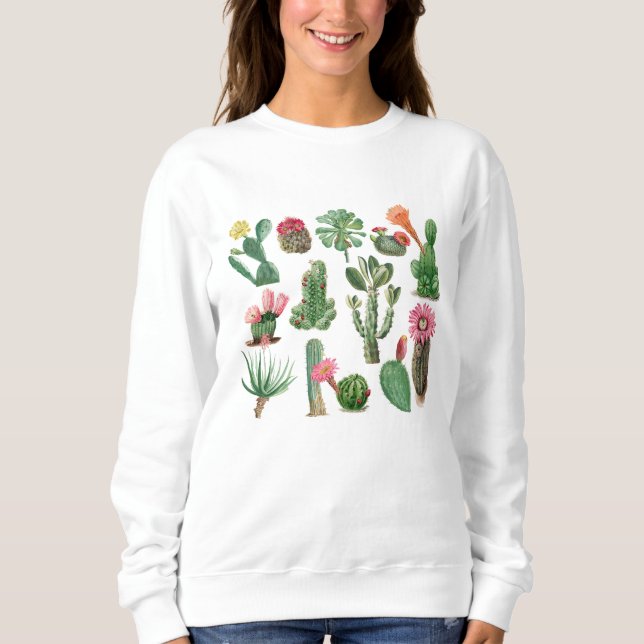 Colourful Cactus & Succulents Flowers  Sweatshirt (Front)