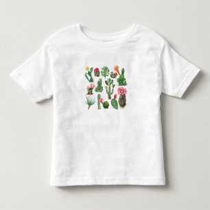 Colourful Cactus & Succulents Flowers Toddler T-Shirt
