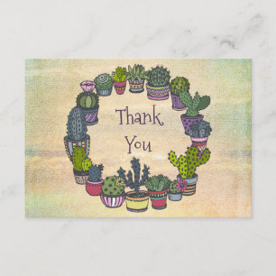 Colourful Cactus Thank You Card