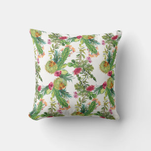 Colourful Cactus Throw Pillow