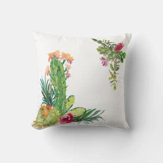 Colourful Cactus Throw Pillow