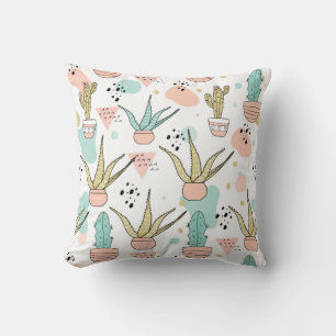 colourful Cactus Throw Pillow