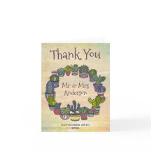 Colourful Cactus Weddomg Thank You