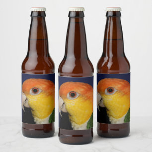 Colourful Caique Parrot Beer Bottle Label