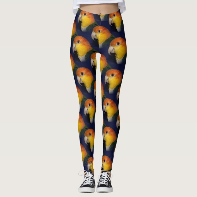 Colourful Caique Parrot Leggings (Front)