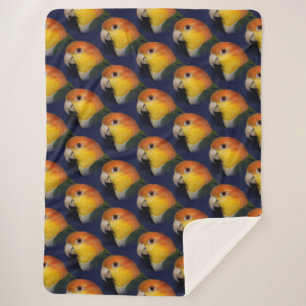 Colourful Caique Parrot Sherpa Blanket
