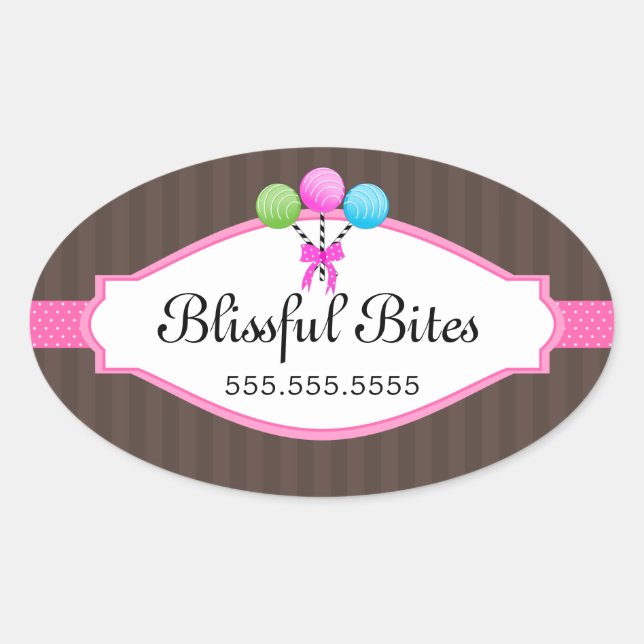 Colourful Cake Pops Bakery Box Seals (Front)