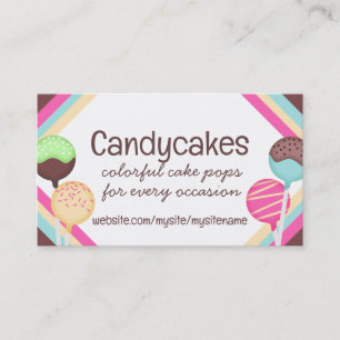 Colourful cake pops baking bakery business cards