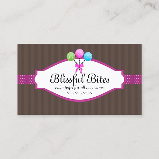 Colourful Cake Pops Business Card (Front)