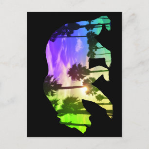 Colourful California Bear Beach Landscape Palms Su Postcard