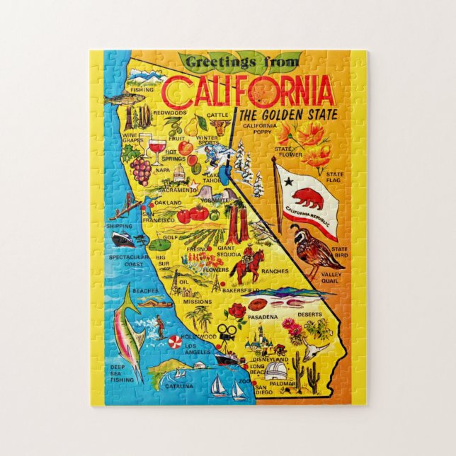  Colourful California State  Jigsaw Puzzle (Vertical)
