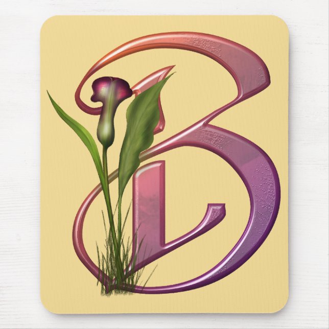 Colourful Calla Initial B Mouse Mat (Front)
