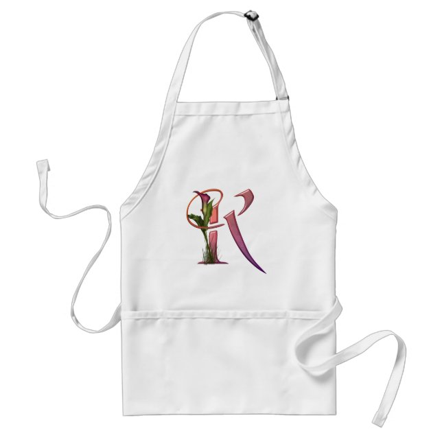 Colourful Calla Initial K Standard Apron (Front)