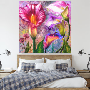 Colourful Calla Lilies Canvas Print