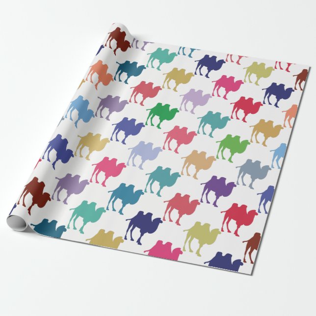 Colourful camel pattern wrapping paper (Unrolled)