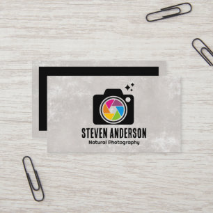 Colourful Camera Lens Shutter Business Card