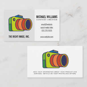Colourful Camera Logo Business Card