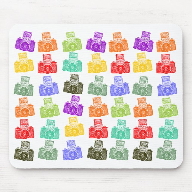 Colourful Cameras Mouse Mat (Front)