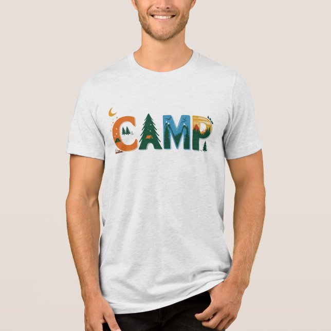 Colourful CAMP Adventure Graphic – Nature, Camping Tri-Blend Shirt (Front)