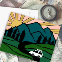 Colourful Campervan Mountains Vanlife RV Sunrise