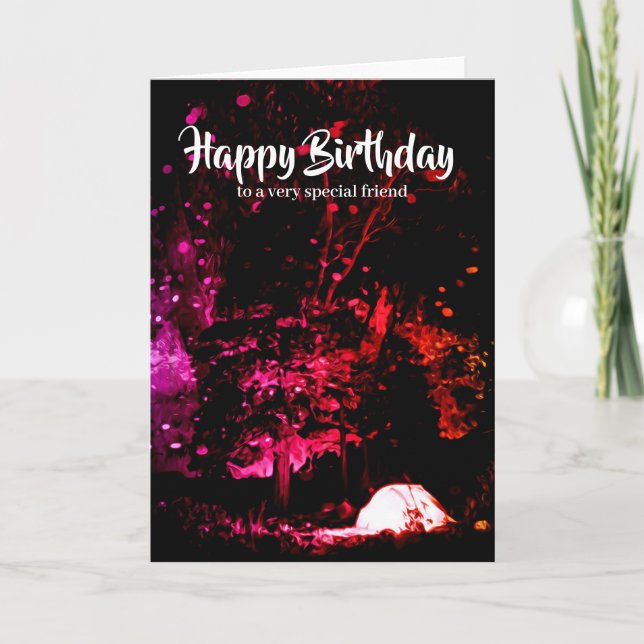 Colourful Camping Birthday Card (Front)
