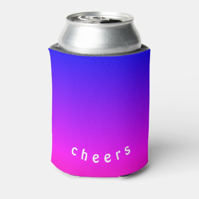 Colourful Can Cooler Cheers - Custom Text (Can Back)
