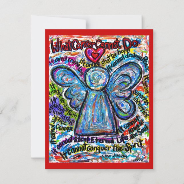 Colourful Cancer Angel Invitation or Invites (Front)