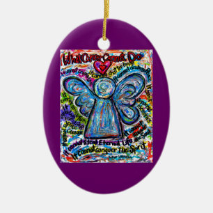 Colourful Cancer Angel Ornament Pendant Customised