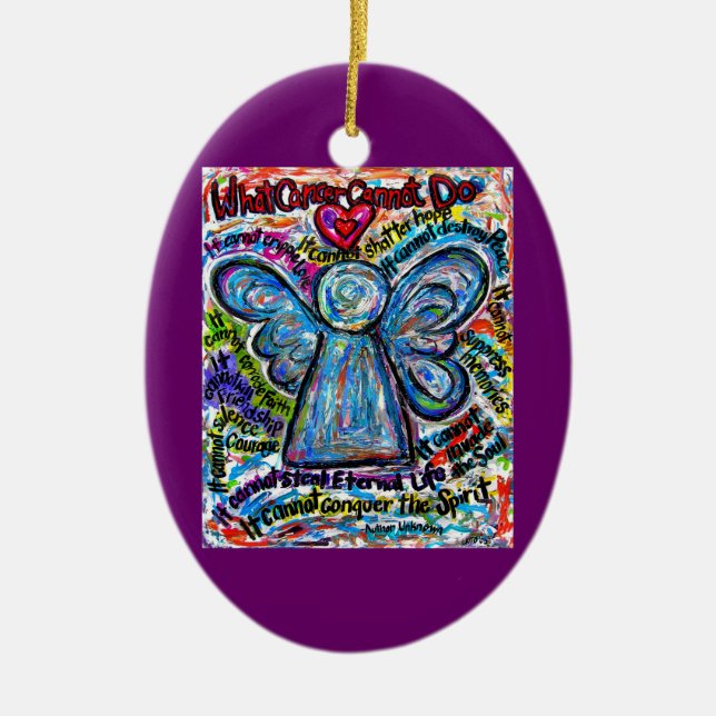 Colourful Cancer Angel Ornament Pendant Customised (Front)
