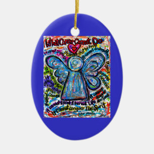 Colourful Cancer Angel Ornament Pendant Customised
