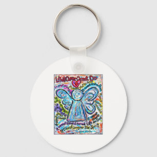 Colourful Cancer Angel Painting Key Ring