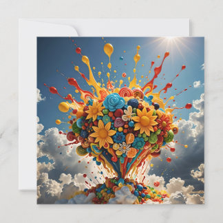 Colourful Candies And Flowers Card