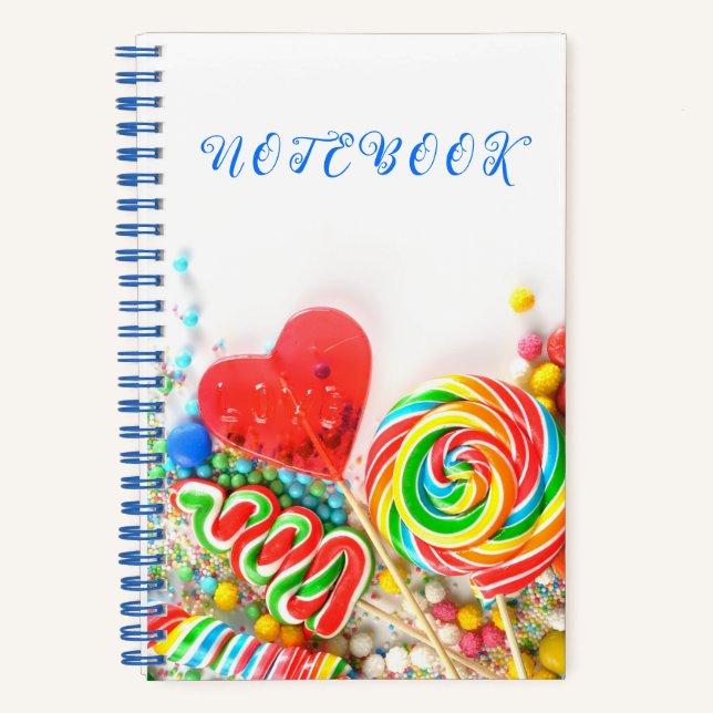Colourful Candies Fun and Cute  Notebook (Front)