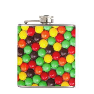 Colourful candies hip flask