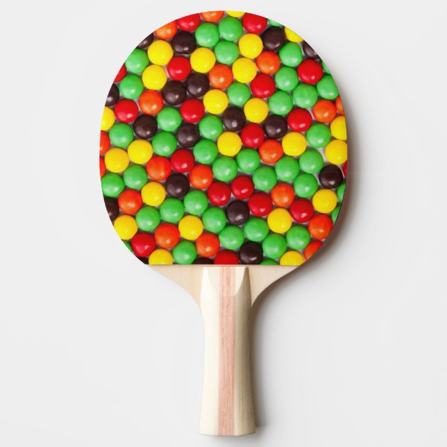 Colourful candies ping pong paddle (Front)
