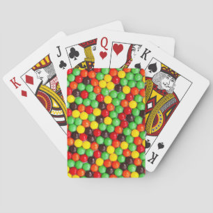 Colourful candies playing cards