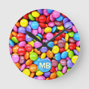 Colourful Candies Round Clock