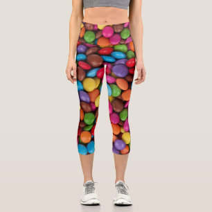 Colourful Candy, Candy Buttons, Sweets, Food Capri Leggings
