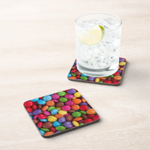 Colourful Candy, Candy Buttons, Sweets, Food Coaster